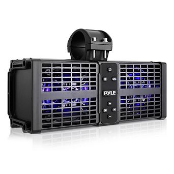 Pyle ATV/UTV Powersports Soundbar System, 11", Bluetooth, 80W Peak, LED Lights, IPX6 Waterproof