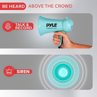 Pyle 15-Watt Portable Megaphone with Built-in Microphone and Siren - PMP15