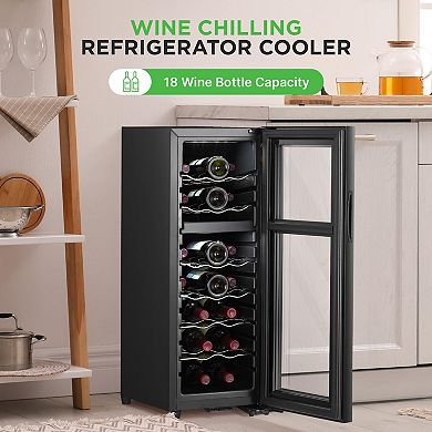 NutriChef PKCWCDS182 18 Bottle Fridge Dual Zone