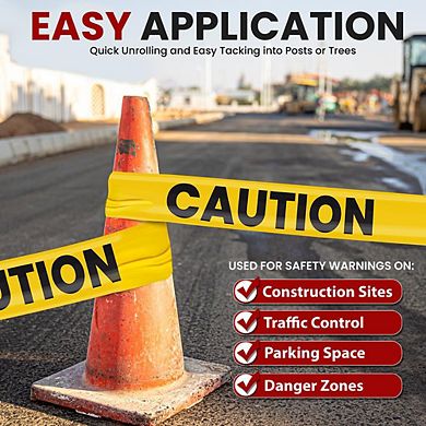 Pyle Caution Barricade Tape - Yellow, 6-Pack, 656 ft. Each - PCNTX6