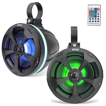 Pyle 5.25" Waterproof Bluetooth Off-Road Speakers with RGB Lights & Remote Control 1000 watt