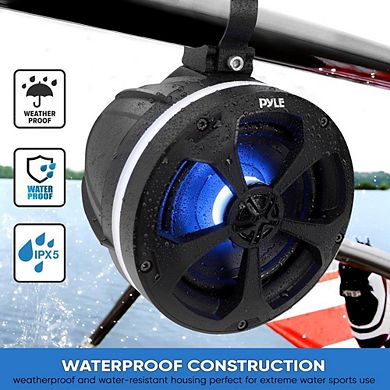 Pyle 5.25" Waterproof Bluetooth Off-Road Speakers with RGB Lights & Remote Control 1000 Watts