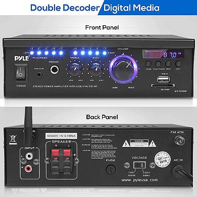 Wireless Bluetooth Home Stereo Amplifier - 2x120