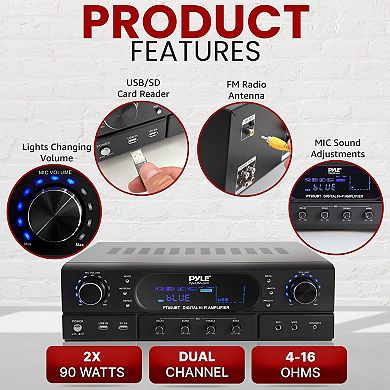 Pyle 500W 2-Channel Home Theater Amplifier