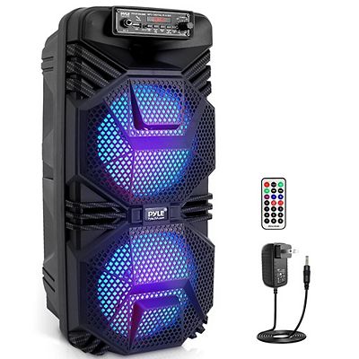 Pyle Bluetooth PA Speaker System Dual 8” Subwoofer 1” Tweeter - Main Image