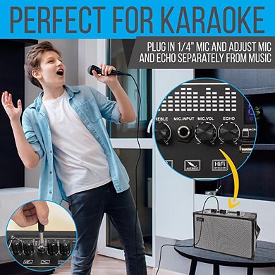 Pyle 5.25” Portable Wireless Bluetooth Speaker, True Wireless Stereo