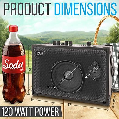 Pyle 5.25” Portable Wireless Bluetooth Speaker, True Wireless Stereo