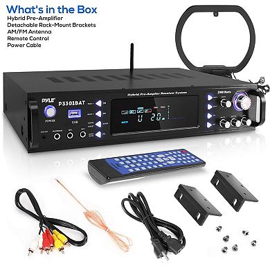 Pyle 3000W Bluetooth 5.0 Home Stereo Amplifier -