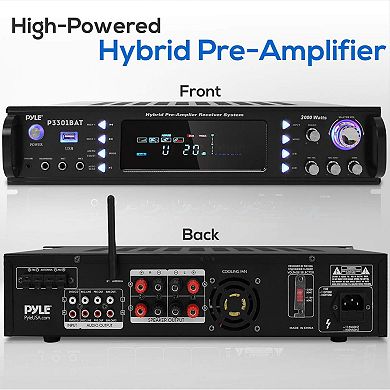 Pyle 3000W Bluetooth 5.0 Home Stereo Amplifier -