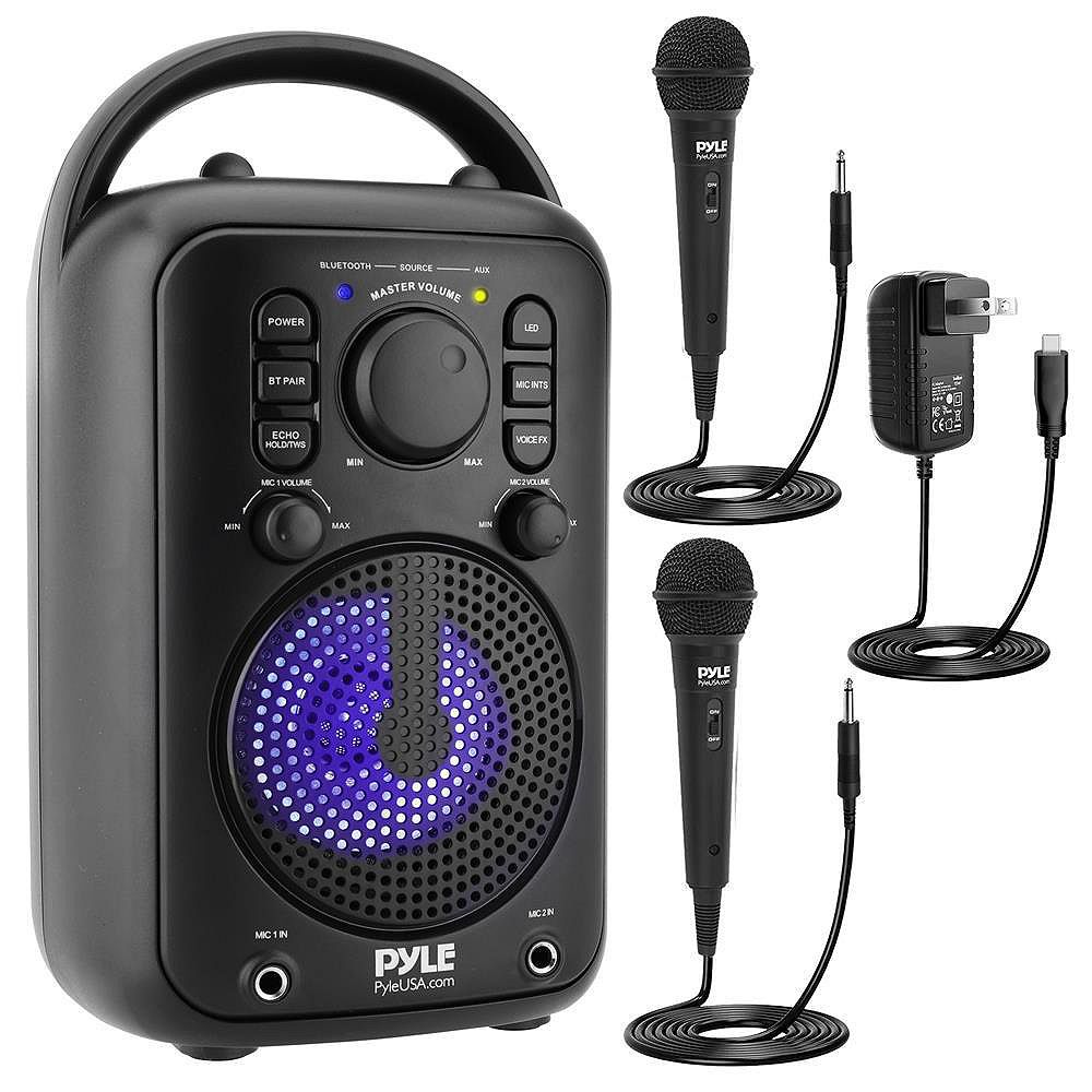 Pyle 4" Portable Wireless Bluetooth Streaming Speaker with Wired ...