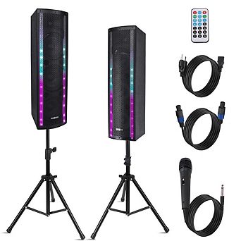 Pyle Portable Bluetooth PA Speaker System - 3-Way Bluetooth Speaker Portable Microphone, FM Radio