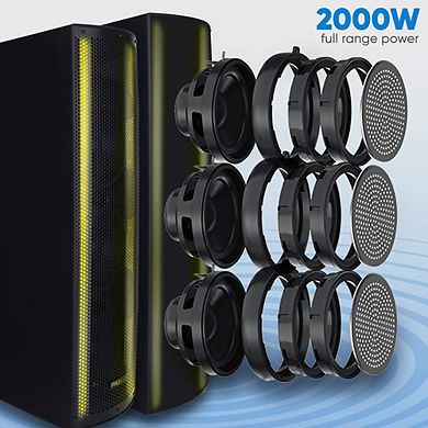 Pyle Portable Bluetooth PA Speaker System - 3-Way Bluetooth Speaker Portable Microphone, FM Radio