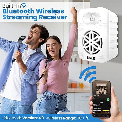 PyleUSA Bluetooth Indoor Outdoor Speakers