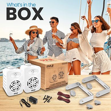 PyleUSA Bluetooth Indoor Outdoor Speakers