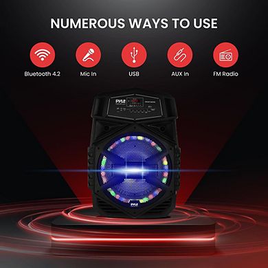 Pyle 12'' Portable Bluetooth Speaker System - Micro SD/FM/BT/Aux/Remote Control/Mic & Guitar Inputs