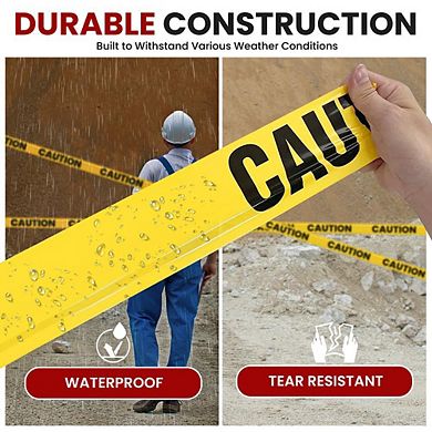 Pyle Caution Barricade Tape - Yellow, 8-Pack, 656 ft. Each - PCNTX8