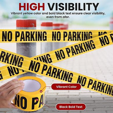 Pyle No Parking Barricade Tape - Yellow, 8-Pack, 656 ft. Each - PNPCTX8