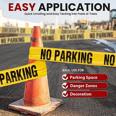 Pyle No Parking Barricade Tape - Yellow, 8-Pack, 656 ft. Each - PNPCTX8