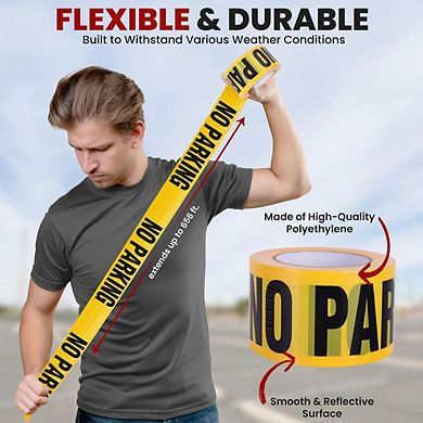 Pyle No Parking Barricade Tape - Yellow, 8-Pack, 656 ft. Each - PNPCTX8