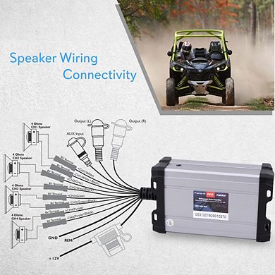 Pyle 4-Channel Water-Resistant Power Amplifier - Marine Grade 1500W Audio Amp - Black