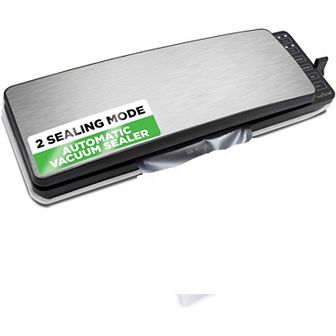 NutriChef Digital Food Vacuum Sealer System - Automatic Air Sealing, Stainless Steel - PKVS35STS