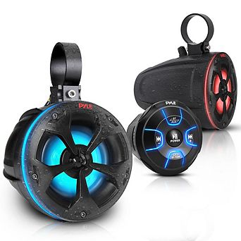 Pyle 2-Way Waterproof Off-Road Speakers, 4", 800W, Active Passive, Bluetooth, for ATV/Jeep