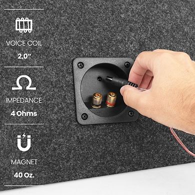 Pyle 12'' Subwoofer Box System - 600W Max - Rear Vented Design & LED Lights - PLBNPS12