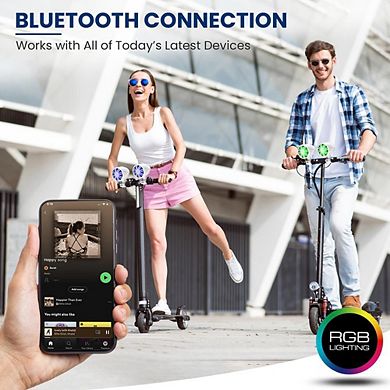 Pyle Bluetooth Waterproof Off-Road Speakers, 3.5", 40W, RGB Light, for Motorcycle/ATV, White