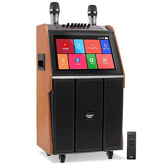 Pyle 60W Portable Karaoke Machine with 18.5" HD Screen and Dual Wireless Mics