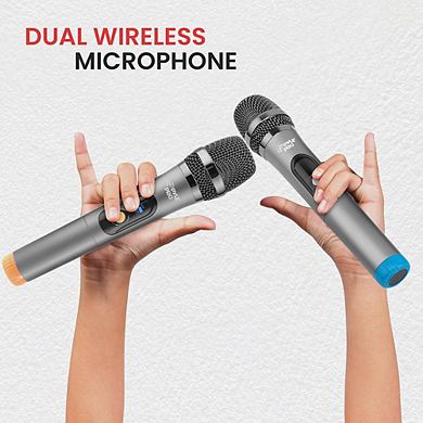 Pyle 60W Portable Karaoke Machine with 18.5" HD Screen and Dual Wireless Mics