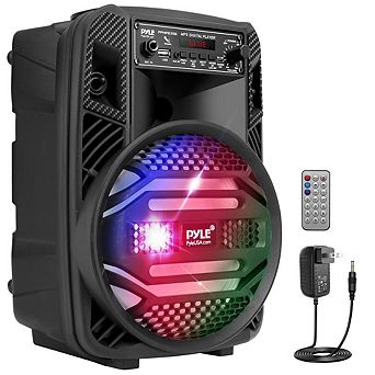 Pyle Portable Bluetooth PA Speaker System - 300W Bluetooth Speaker 8” Subwoofer, Microphone