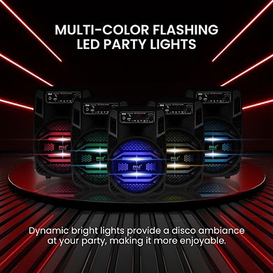 Pyle Portable Bluetooth PA Speaker System - 300W Bluetooth Speaker 8” Subwoofer, Microphone