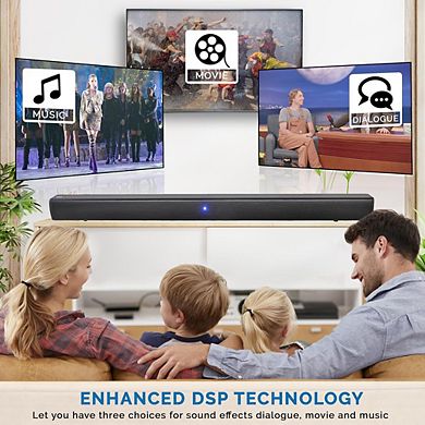 Pyle Home Theater Bluetooth Soundbar Speaker, 30W, Tabletop Design, Optical, USB, AUX
