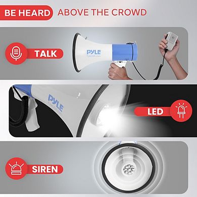Pyle 50-Watt Megaphone Speaker with LED Lights and Siren Alarm - PMP51LT