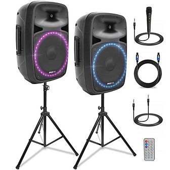 Pyle Wireless Sound Portable Bluetooth PA Speaker - 12" FM/AUX/MP3/USB/SD,Wheels,Microphone