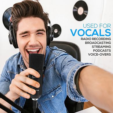 Pyle USB Podcast Microphone Kit - High-Resolution Mic with USB Cable, Pop Filter, Shock Mount