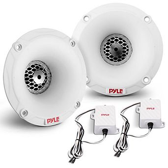 Pyle Marine 1" PEI Dome Tweeter Speaker System with Horn Diffuser - White - 120W - 2 ct