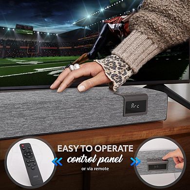 Pyle Convertible Soundbar Speaker, Bluetooth Wireless Streaming, Built-in LED Lights