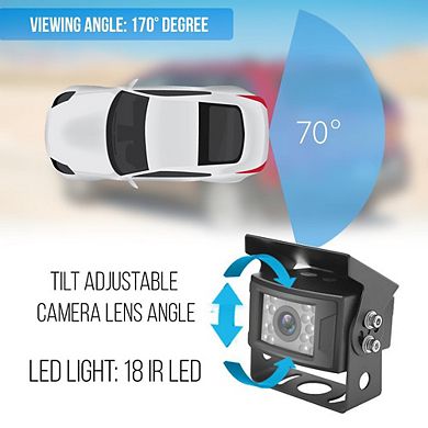 Pyle 7'' Wireless Backup Camera & Monitor System - Waterproof Cam, Night Vision