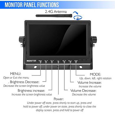 Pyle 7'' Wireless Backup Camera & Monitor System - Waterproof Cam, Night Vision