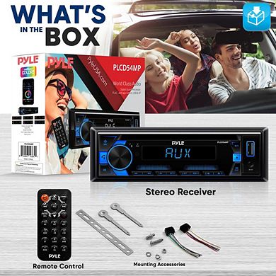 Pyle Bluetooth CD/MP3 Radio Receiver with USB/SD/AUX - Single DIN (PLCD54MP)