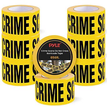 Pyle Crime Scene Do Not Cross Tape - Yellow, 8-Pack, 656 ft. Each - PCSCTX8