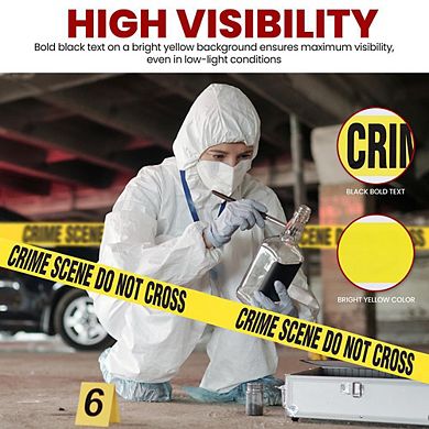 Pyle Crime Scene Do Not Cross Tape - Yellow, 8-Pack, 656 ft. Each - PCSCTX8