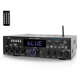 Pyle Bluetooth Stereo Amplifier Receiver, 200W, Optical/Phono/FM, USB/SD Support
