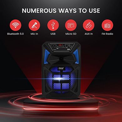 Pyle Portable Bluetooth PA Speaker System - Microphone in, FM Radio
