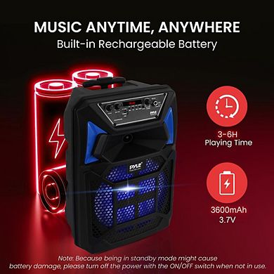 Pyle Portable Bluetooth PA Speaker System - Microphone in, FM Radio