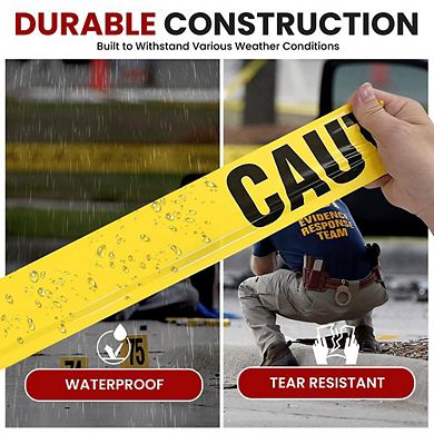 Pyle Police Line Do Not Cross Barricade Tape - Yellow, 8-Pack, 656 ft. Each - PNCCTX8