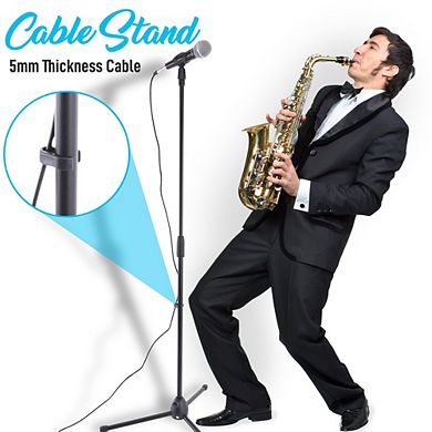 Pyle High-End Metal Microphone Kit - Dynamic Mic with Stand, Carrying Bag, and XLR Cable