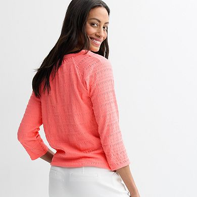 Women's Croft & Barrow® Pucker Knit Button Front Top
