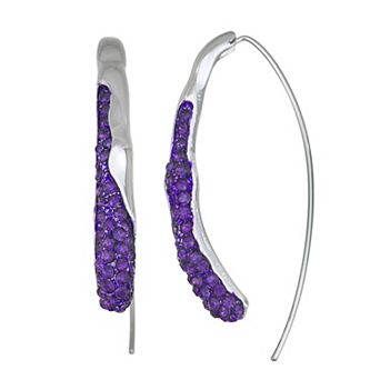 Nine West Silver Tone 49 mm Threader Hoop Earrings